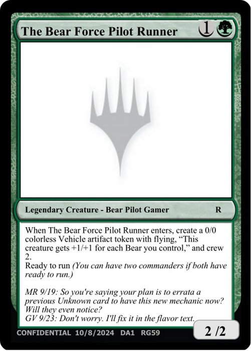 The Bear Force Pilot Runner (UNK-RG59A) - rare