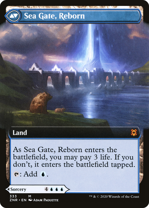 Sea Gate Restoration // Sea Gate, Reborn (ZNR-333) - mythic: (Extended Art)