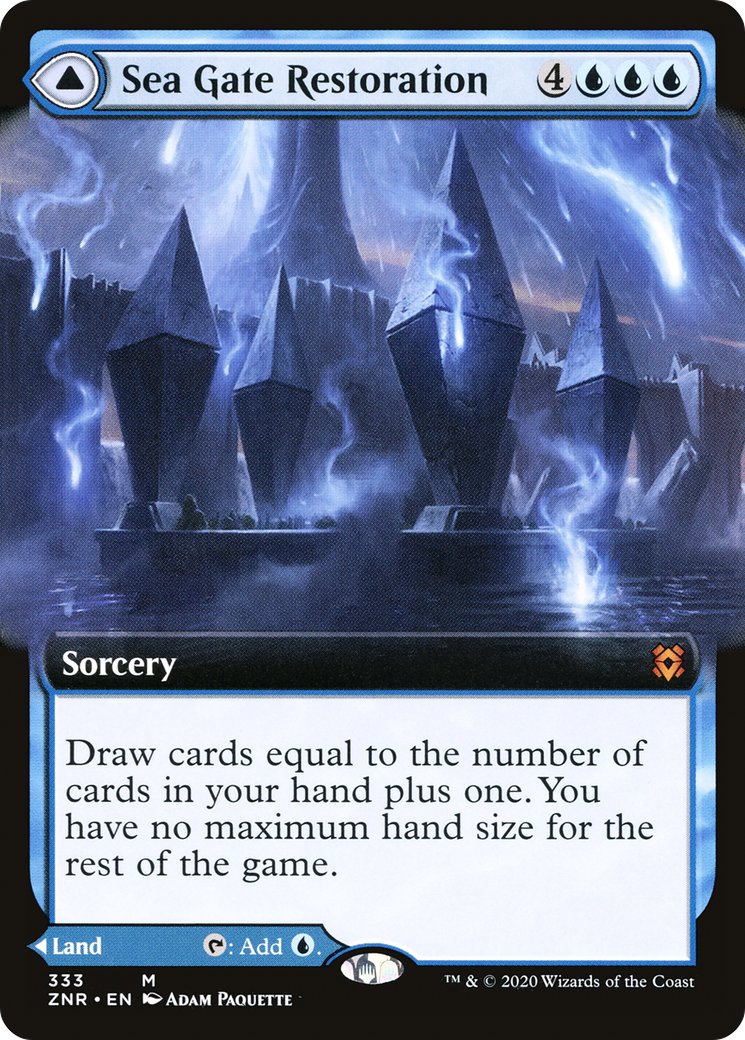 Sea Gate Restoration // Sea Gate, Reborn (ZNR-333) - mythic: (Extended Art)