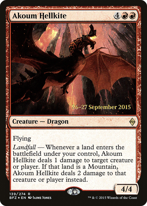 Akoum Hellkite (PRE-139S) - rare - Foil