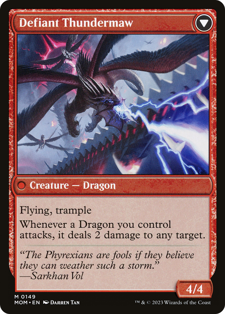 Invasion of Tarkir // Defiant Thundermaw (MOM-149) - mythic