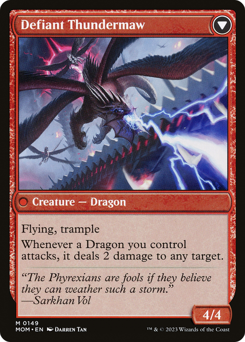 Invasion of Tarkir // Defiant Thundermaw (MOM-149) - mythic