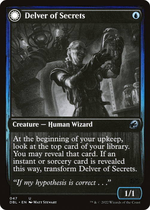 Delver of Secrets // Insectile Aberration (DBL-047) - uncommon: (Double Faced Transform) - Foil