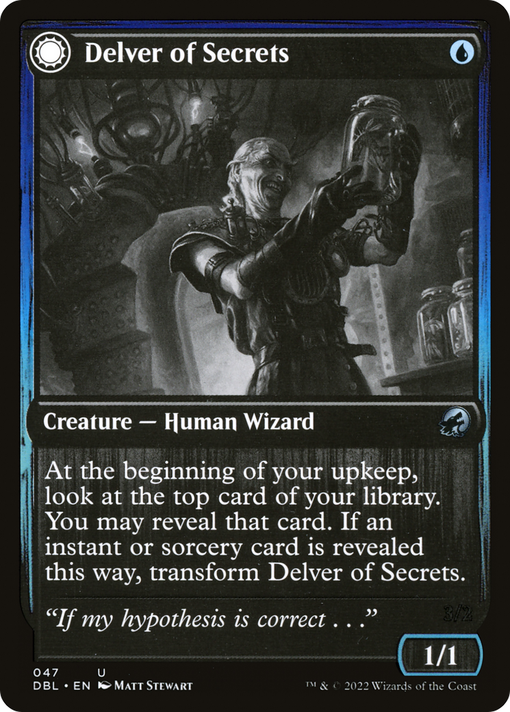 Delver of Secrets // Insectile Aberration (DBL-047) - uncommon: (Double Faced Transform) - Foil
