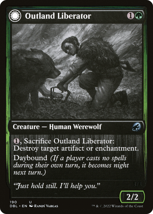 Outland Liberator // Frenzied Trapbreaker (DBL-190) - uncommon: (Double Faced Transform) - Foil