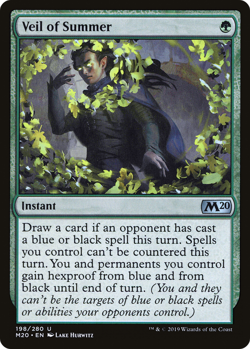 Veil of Summer (M20-198) - uncommon - Foil
