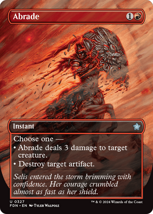 Abrade (FDN-327) - uncommon (Borderless) - Foil