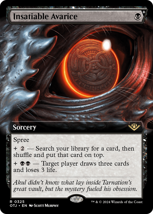 Insatiable Avarice (OTJ-325) - rare: (Extended Art, spree)