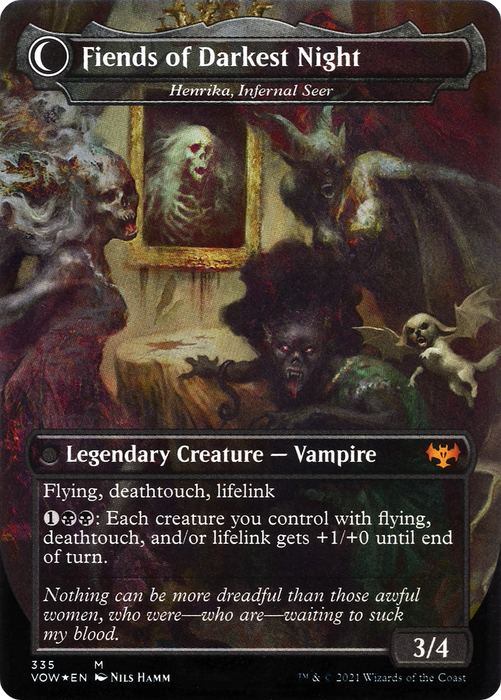 Henrika Domnathi // Henrika, Infernal Seer (VOW-335) - mythic: (Double Faced Transform) (Borderless) - Foil