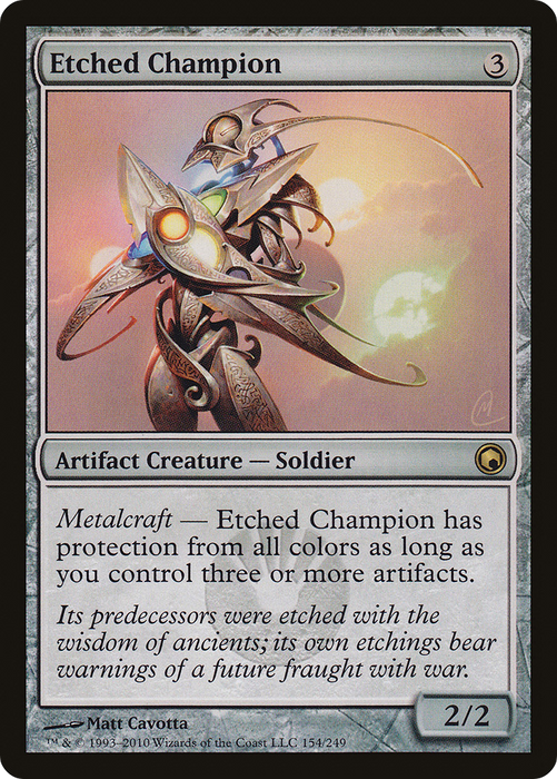 Etched Champion (SOM-154) - rare - Foil