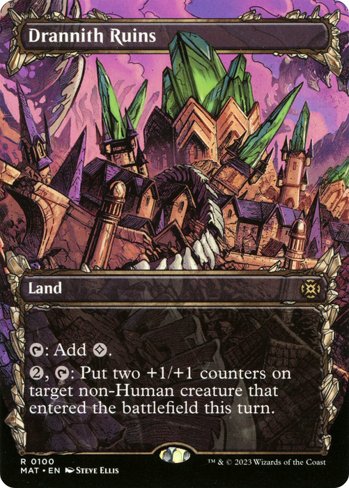 Drannith Ruins (MAT-100) - rare: (Showcase) (Borderless) - Foil
