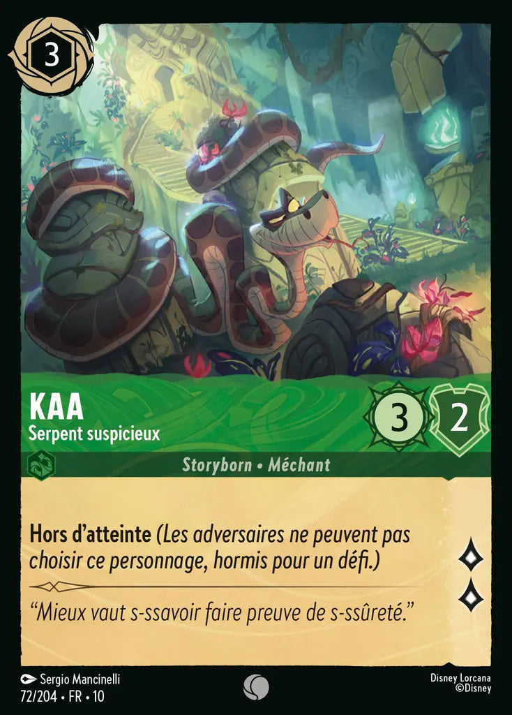 Kaa - Serpent suspicieux (72/204) - LDLP - Commune - Cold Foil