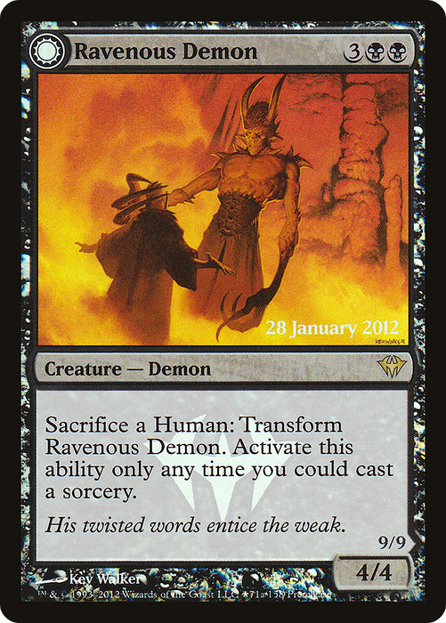 Ravenous Demon // Archdemon of Greed (PRE-71★) - rare: (Double Faced Transform) - Foil