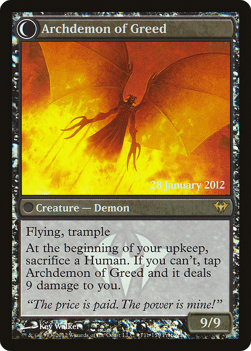 Ravenous Demon // Archdemon of Greed (PRE-71★) - rare: (Double Faced Transform) - Foil