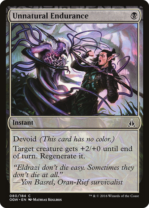 Unnatural Endurance (OGW-080) - common: (devoid) - Foil