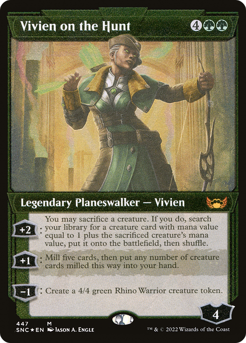 Vivien on the Hunt (SNC-447) - mythic: (Showcase) - Etched Foil
