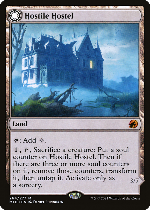 Hostile Hostel // Creeping Inn (MID-264) - mythic: (Double Faced Transform) - Foil