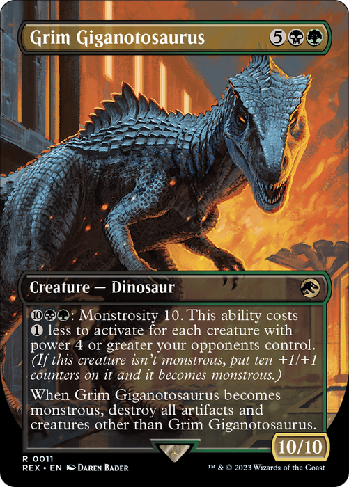 Grim Giganotosaurus (REX-011) - rare (Borderless) - Foil
