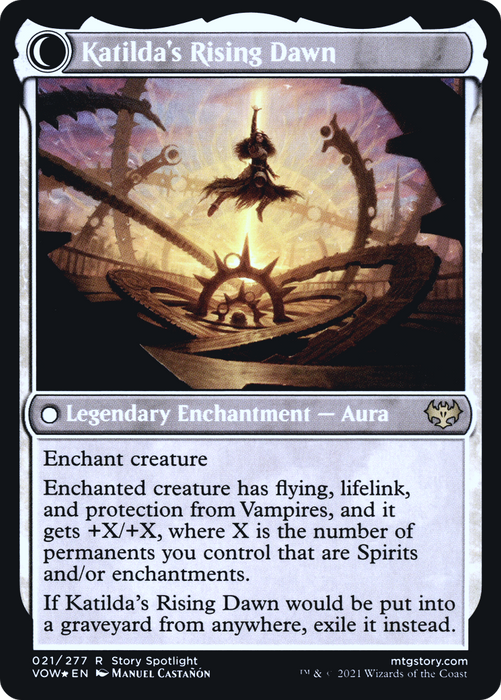 Katilda, Dawnhart Martyr // Katilda's Rising Dawn (PRE-21S) - rare: (Double Faced Transform) - Foil