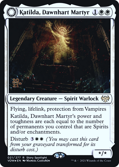 Katilda, Dawnhart Martyr // Katilda's Rising Dawn (PRE-21S) - rare: (Double Faced Transform) - Foil