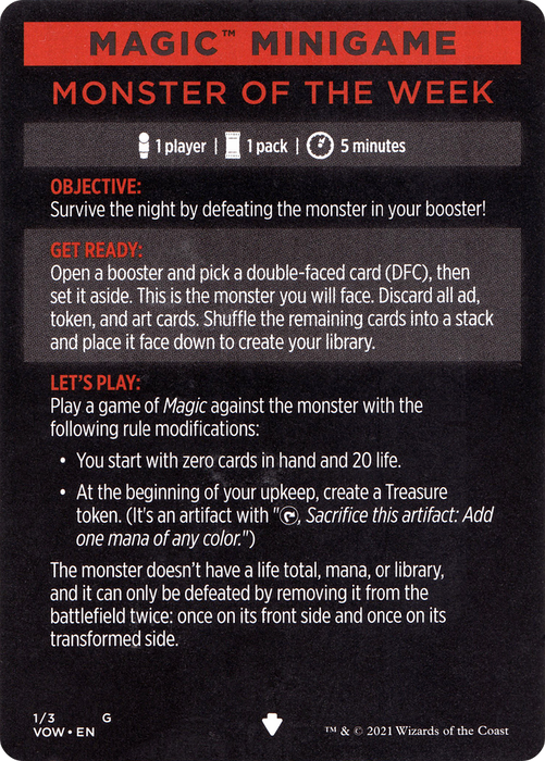 Monster of the Week // Monster of the Week (cont'd) (MVOW-001) - common