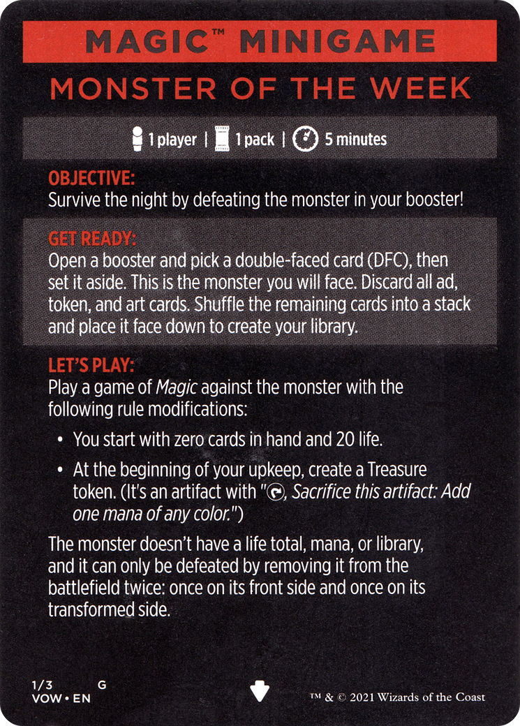 Monster of the Week // Monster of the Week (cont'd) (MVOW-001) - common - Foil