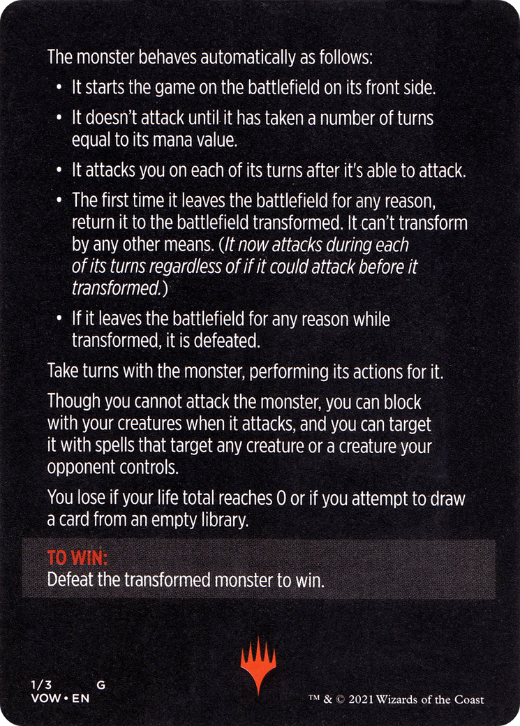 Monster of the Week // Monster of the Week (cont'd) (MVOW-001) - common - Foil