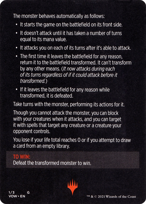 Monster of the Week // Monster of the Week (cont'd) (MVOW-001) - common - Foil