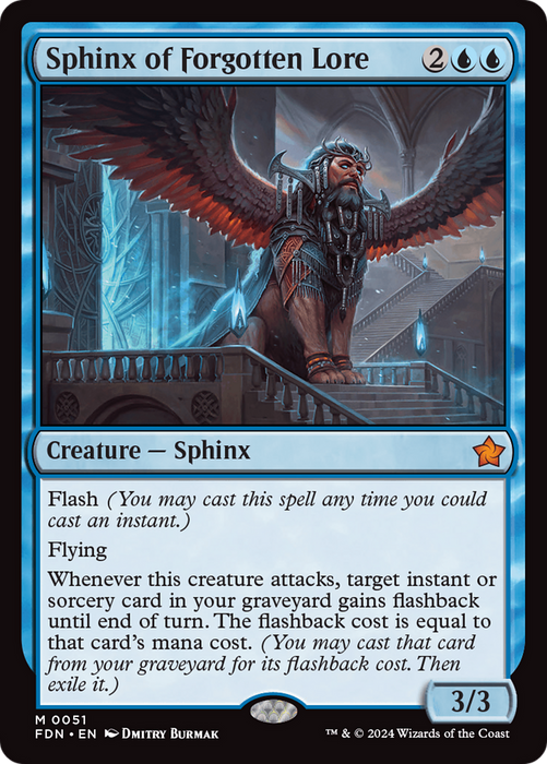 Sphinx of Forgotten Lore (FDN-051) - mythic - Foil