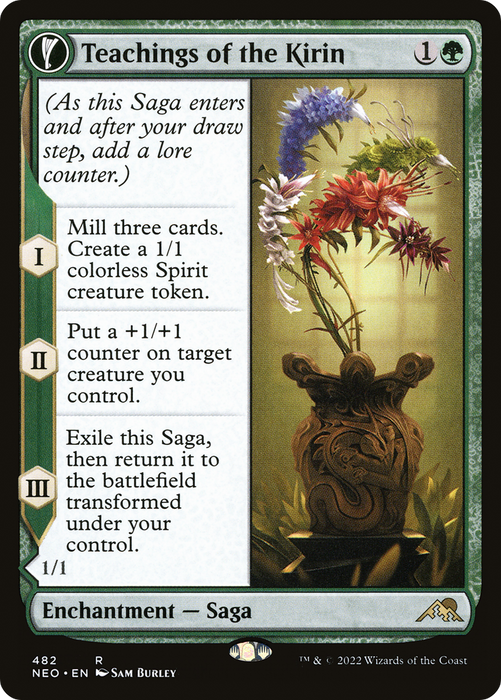 Teachings of the Kirin // Kirin-Touched Orochi (NEO-482) - rare: (Extended Art, fandfc, enchantment)