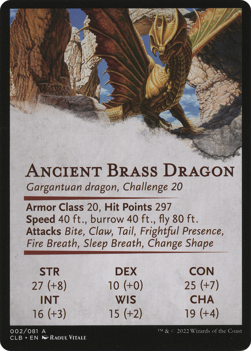 Ancient Brass Dragon // Ancient Brass Dragon (ACLB-002) - common (Borderless)
