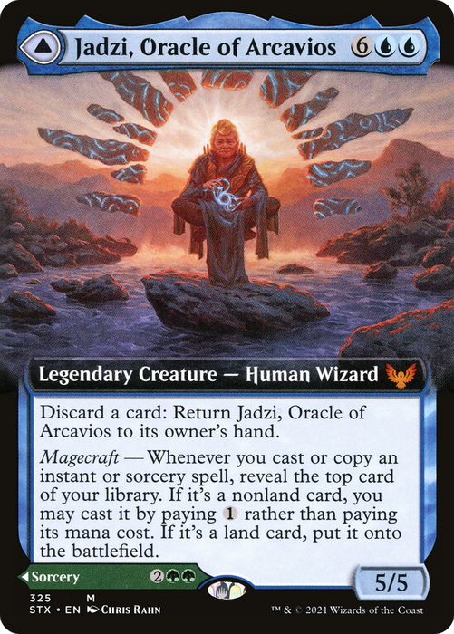 Jadzi, Oracle of Arcavios // Journey to the Oracle (STX-325) - mythic: (Extended Art)