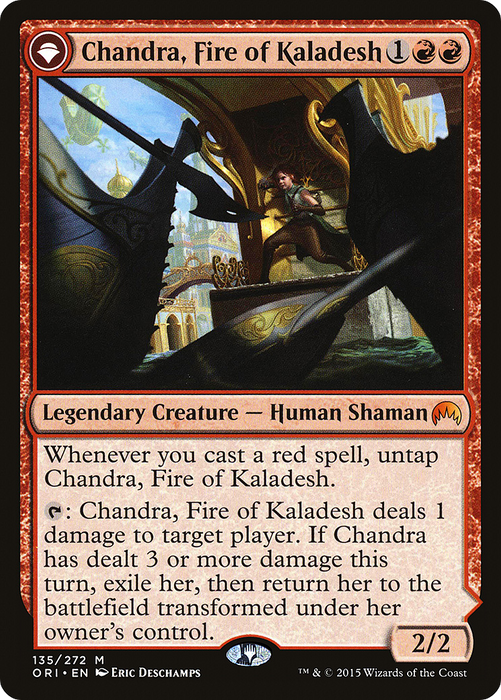 Chandra, Fire of Kaladesh // Chandra, Roaring Flame (ORI-135) - mythic: (originpwdfc) - Foil