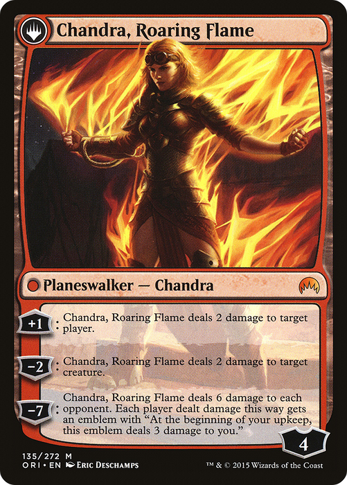 Chandra, Fire of Kaladesh // Chandra, Roaring Flame (ORI-135) - mythic: (originpwdfc) - Foil