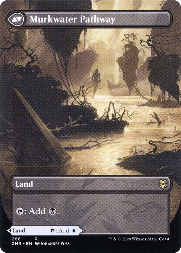 Clearwater Pathway // Murkwater Pathway (ZNR-286) - rare: (Showcase) (Borderless) - Foil