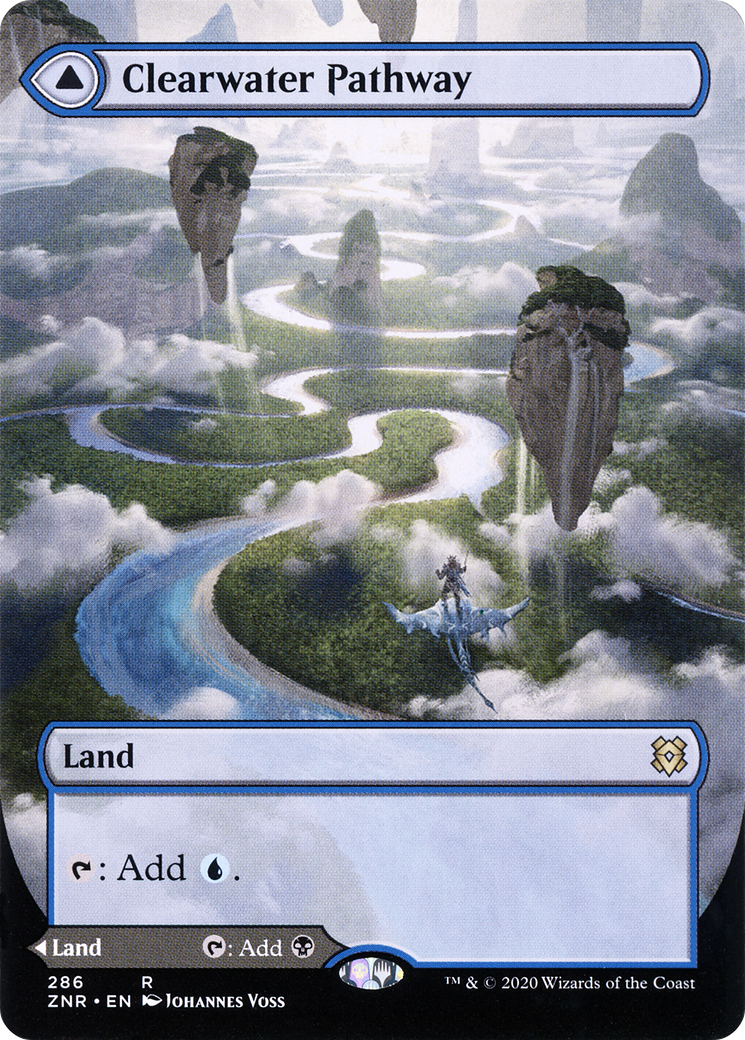 Clearwater Pathway // Murkwater Pathway (ZNR-286) - rare: (Showcase) (Borderless) - Foil