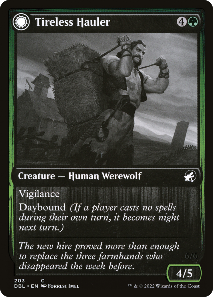 Tireless Hauler // Dire-Strain Brawler (DBL-203) - common: (Double Faced Transform)