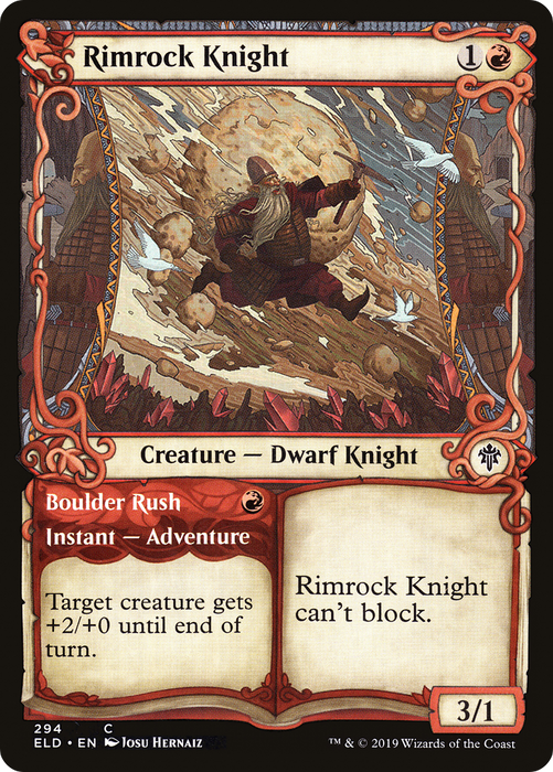 Rimrock Knight // Boulder Rush (ELD-294) - common: (Showcase) - Foil