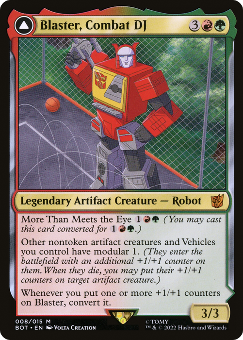 Blaster, Combat DJ // Blaster, Morale Booster (BOT-008) - mythic: (convertdfc) - Foil