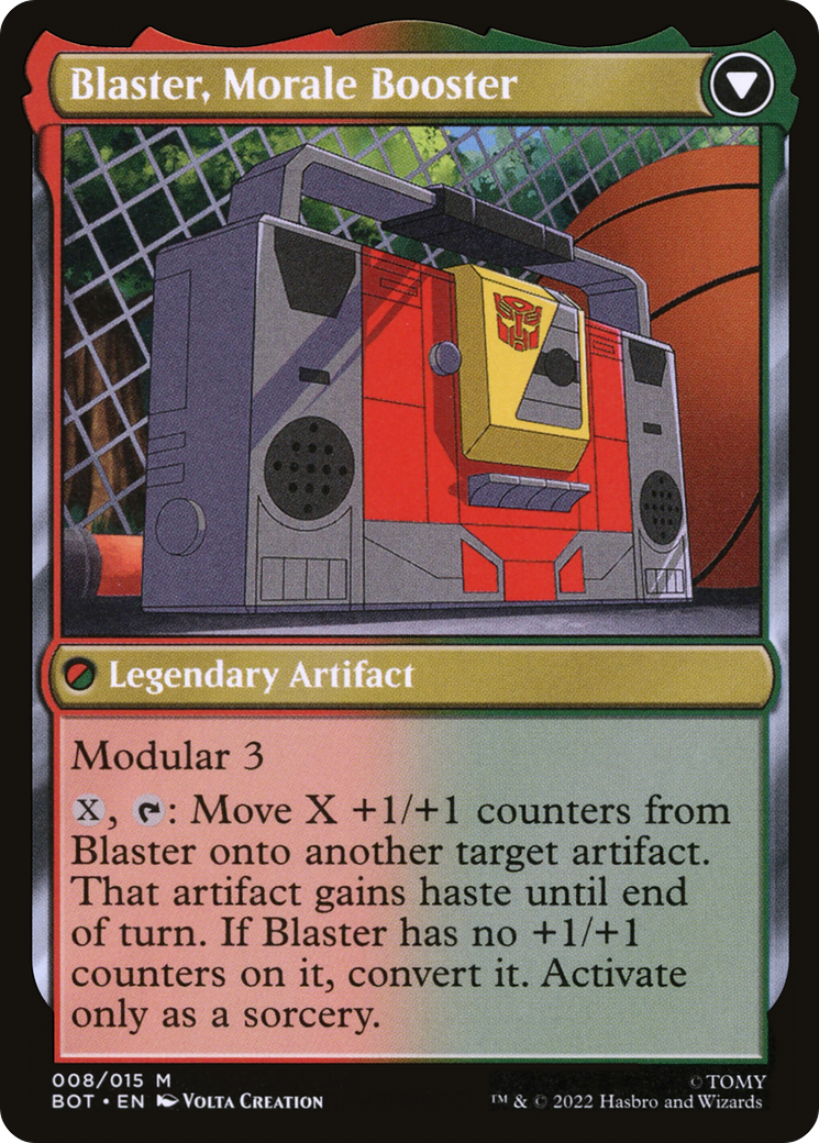 Blaster, Combat DJ // Blaster, Morale Booster (BOT-008) - mythic: (convertdfc)