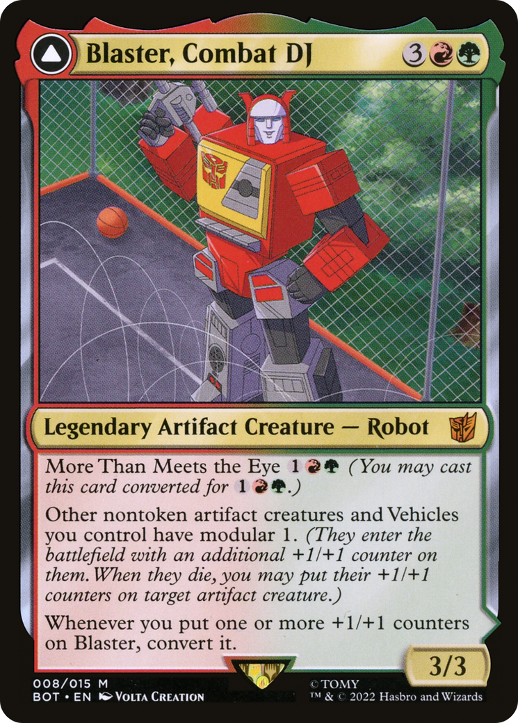 Blaster, Combat DJ // Blaster, Morale Booster (BOT-008) - mythic: (convertdfc)