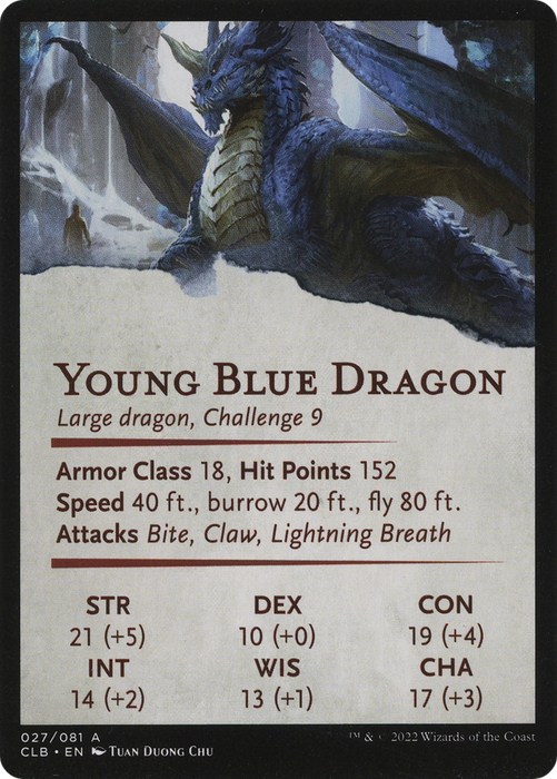 Young Blue Dragon // Young Blue Dragon (ACLB-027) - common (Borderless)