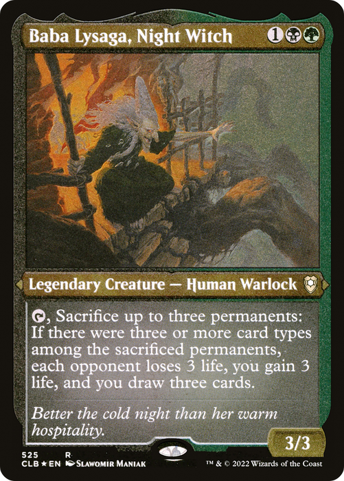 Baba Lysaga, Night Witch (CLB-525) - rare - Etched Foil