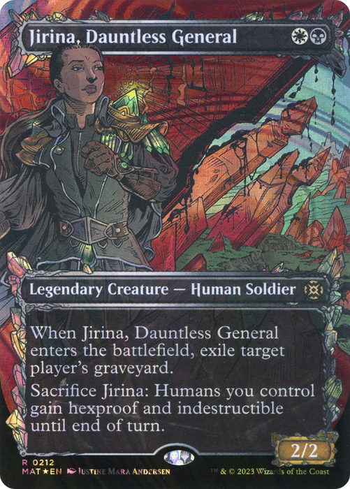 Jirina, Dauntless General (MAT-212) - rare: (Showcase) (Borderless) - Foil