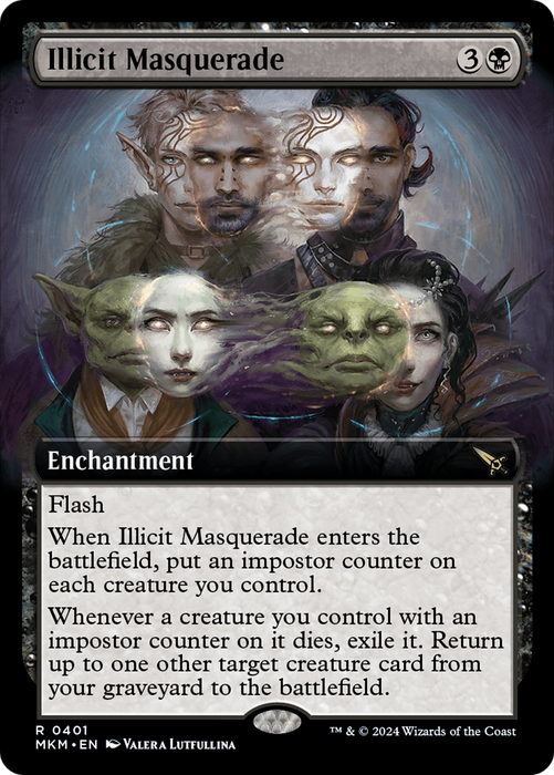 Illicit Masquerade (MKM-401) - rare: (Extended Art) - Foil