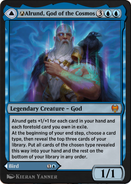 A-Alrund, God of the Cosmos // A-Hakka, Whispering Raven (KHM-A-40) - mythic