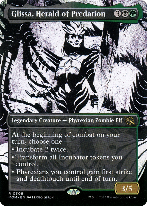 Glissa, Herald of Predation (MOM-308) - rare: (Showcase) (Borderless)