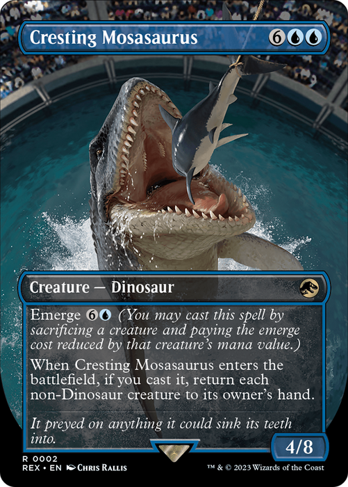 Cresting Mosasaurus (REX-002) - rare (Borderless) - Foil