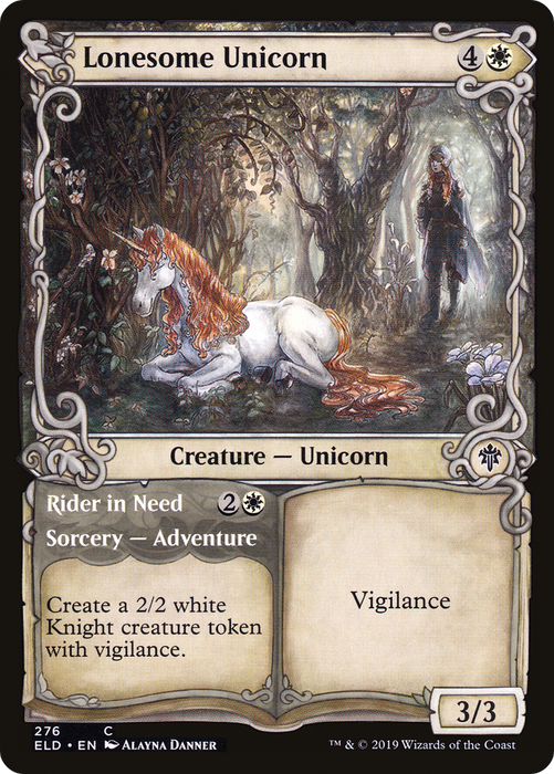 Lonesome Unicorn // Rider in Need (ELD-276) - common: (Showcase) - Foil