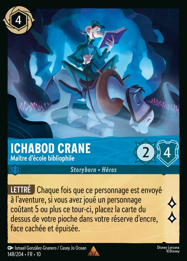 Ichabod Crane - Maître d'école bibliophile (148/204) - LDLP - Rare